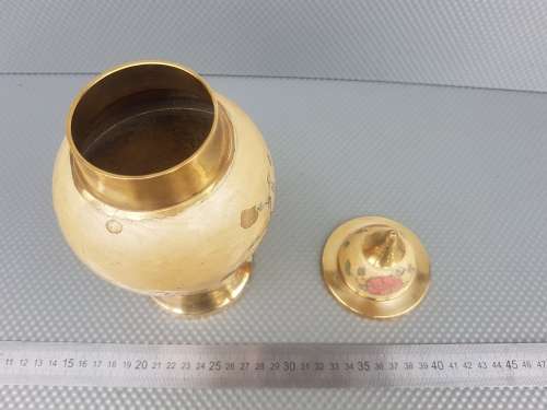 Vintage! Pair Of Solid Brass Floral Urns From India.