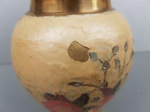 Vintage! Pair Of Solid Brass Floral Urns From India.