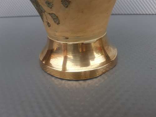 Vintage! Pair Of Solid Brass Floral Urns From India.