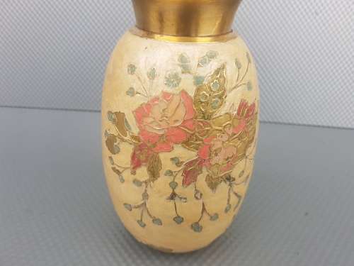 Vintage! Pair Of Solid Brass Floral Urns From India.