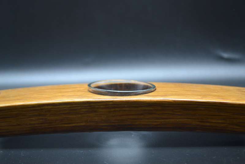 Vintage! 3 Division Tea Light Wood & Glass Candle Holder.