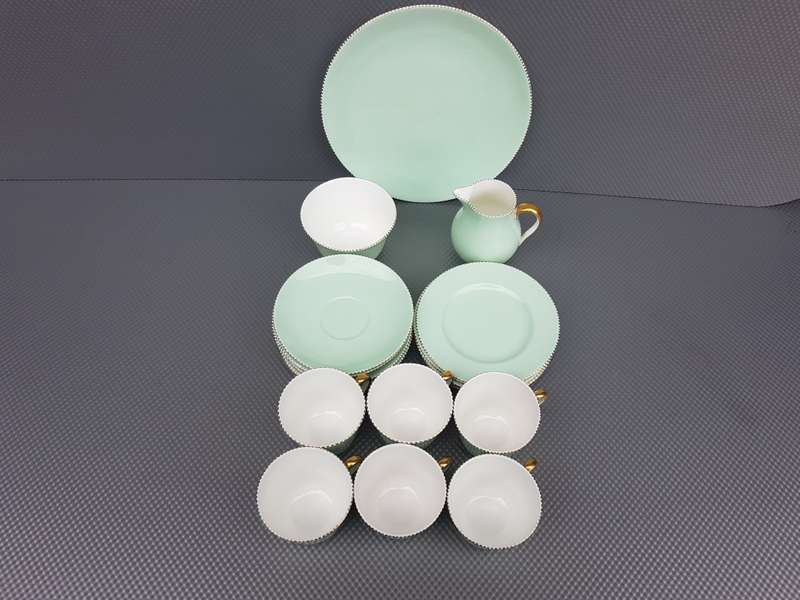 Vintage! Wedgwood China Aqua / Mint Green Tea Set.