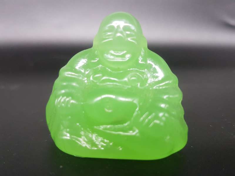 Vintage! Jadeite Green Faux Jade Happy Buddha Statue Figurine.