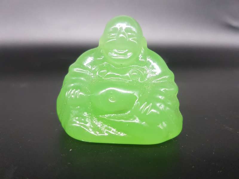 Vintage! Jadeite Green Faux Jade Happy Buddha Statue Figurine.