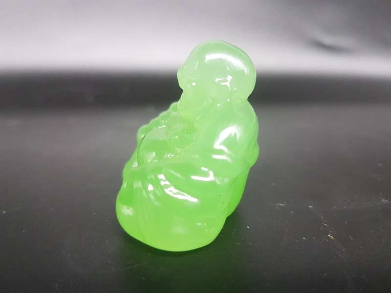 Vintage! Jadeite Green Faux Jade Happy Buddha Statue Figurine.