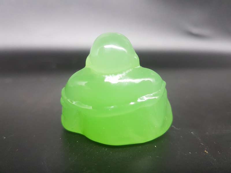 Vintage! Jadeite Green Faux Jade Happy Buddha Statue Figurine.