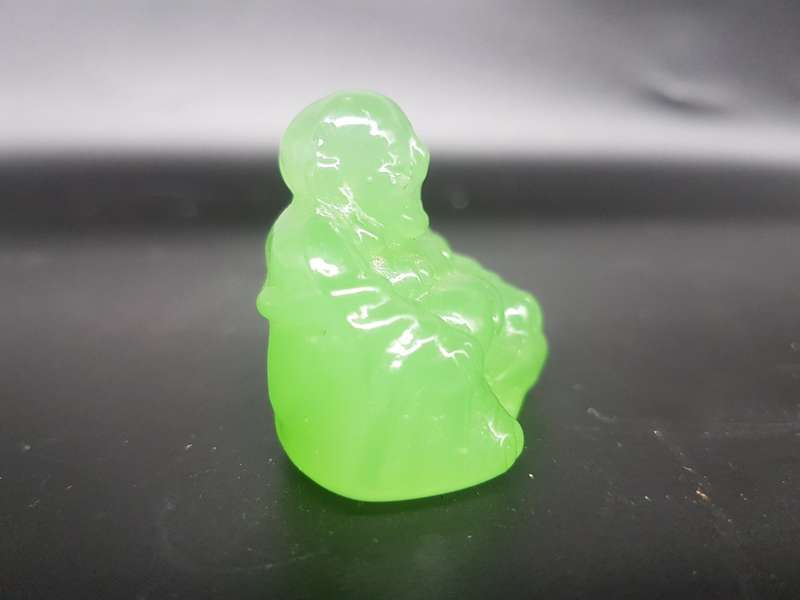 Vintage! Jadeite Green Faux Jade Happy Buddha Statue Figurine.