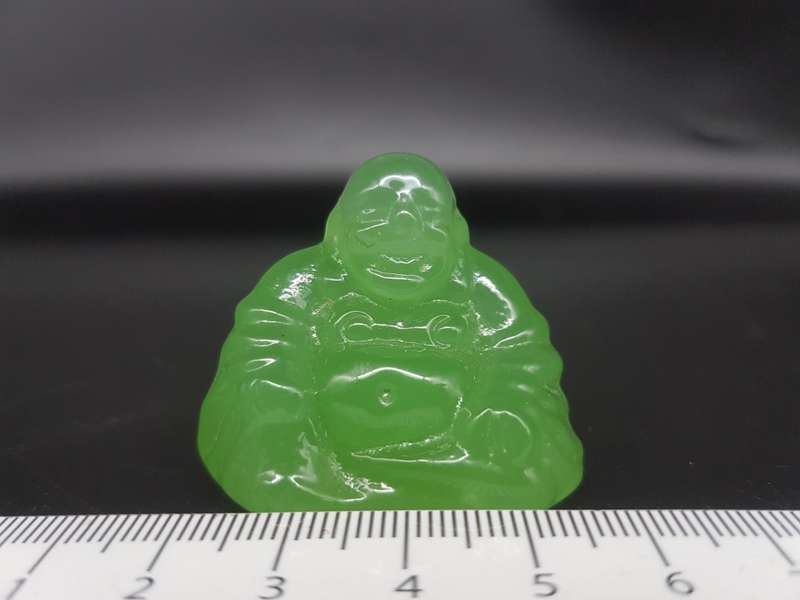 Vintage! Jadeite Green Faux Jade Happy Buddha Statue Figurine.