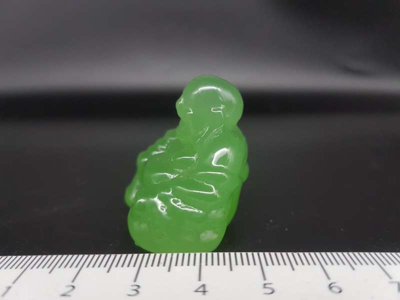 Vintage! Jadeite Green Faux Jade Happy Buddha Statue Figurine.
