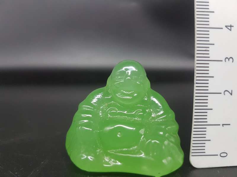 Vintage! Jadeite Green Faux Jade Happy Buddha Statue Figurine.