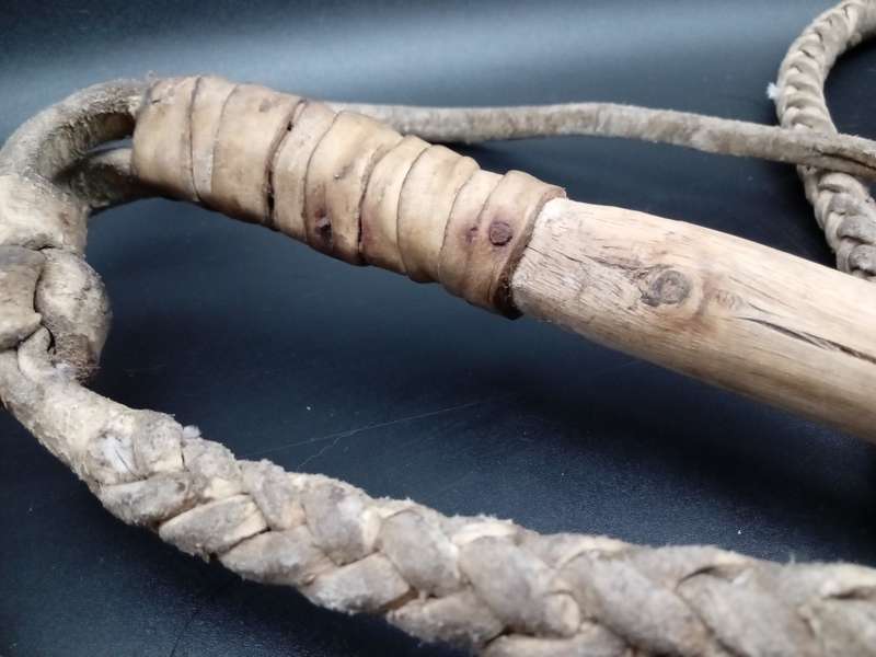 Vintage! Leather And Wood Whip / Sambok