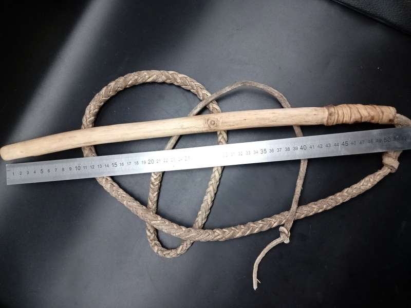 Vintage! Leather And Wood Whip / Sambok