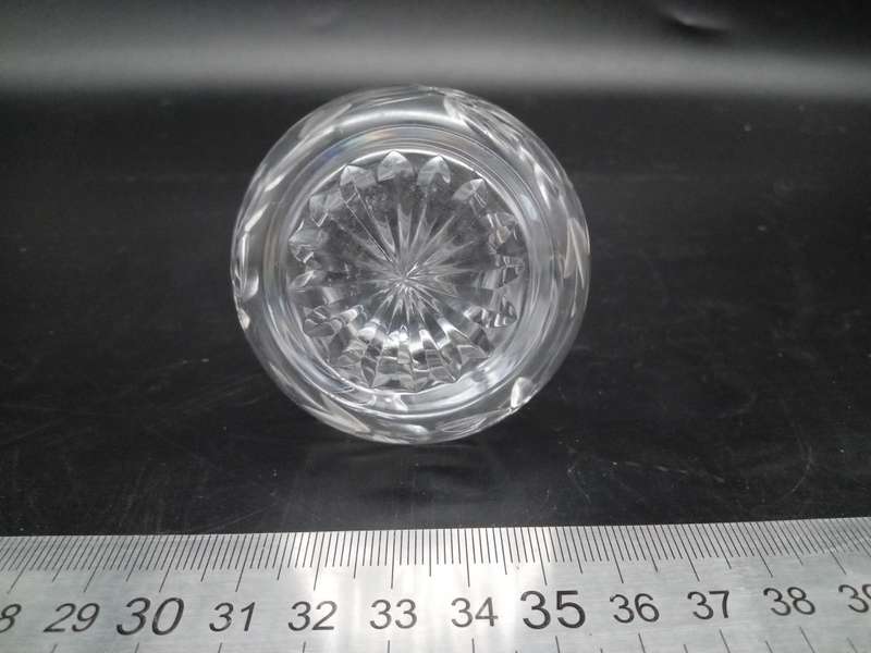Vintage! Clear Cut Glass Etched Perfume Bottle With Stopper Floral Pattern
