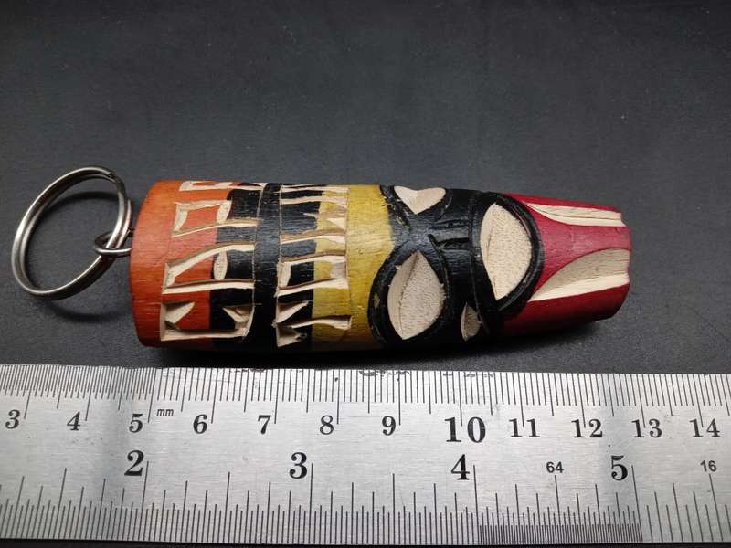 Africa Tribal Souvenir Keyring - Cape Town Wood Sculpted Mask Keychain (5 AVAILABLE - BID PER ITEM)