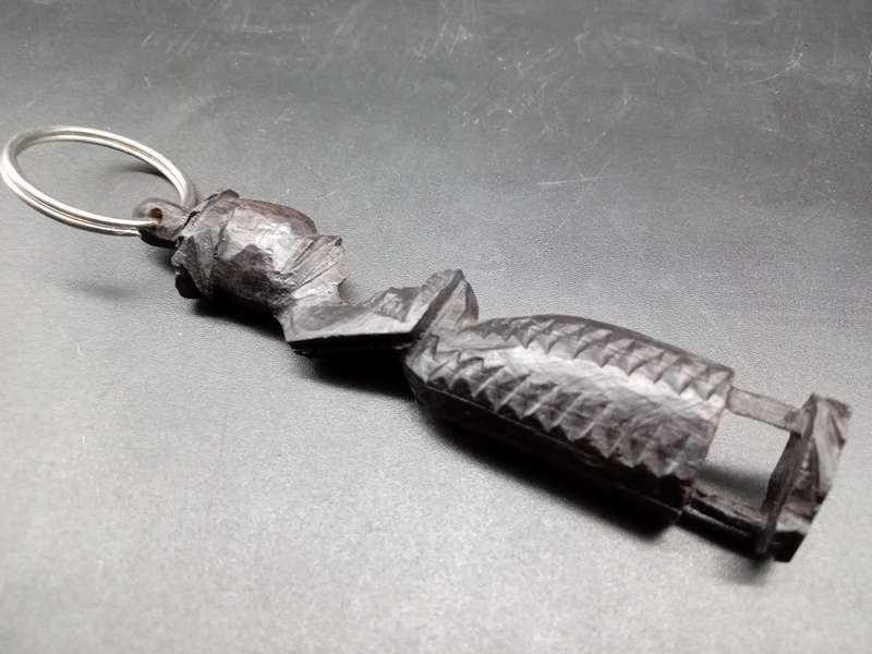 African Tribal Keyring - Wood Sculpted Lady (2 AVAILABLE - BID PER ITEM)