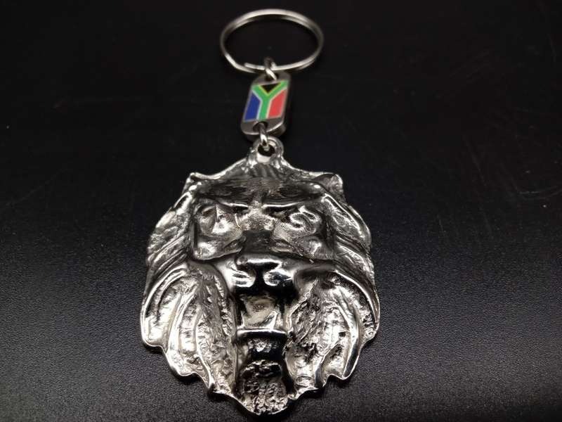 South African Keyrings - Big Five Animal with South African Flag (3 AVAILABLE - BID PER ITEM)