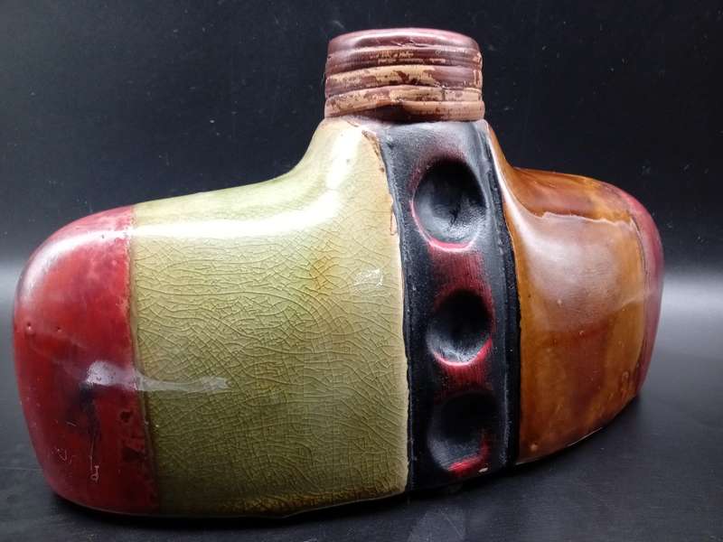 Vintage! Handmade Autumn Toned Ceramic Flower Holder.