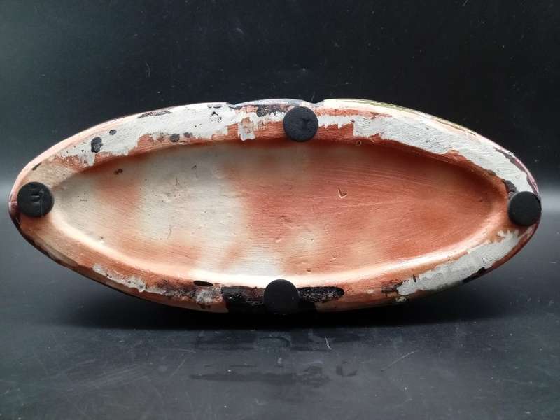 Vintage! Handmade Autumn Toned Ceramic Flower Holder.
