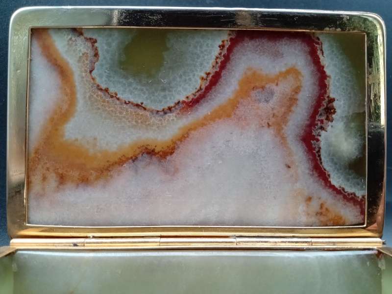 Vintage! Italian - Rectangular Alabaster Marble Jewelry Box.