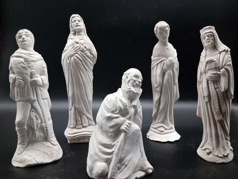 Vintage! Selection Of Unpainted Ceramic Figurines