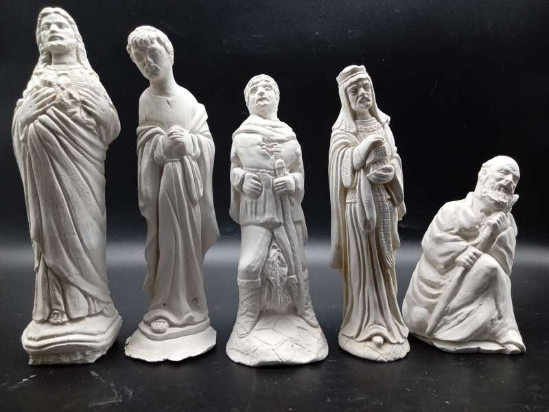Vintage! Selection Of Unpainted Ceramic Figurines