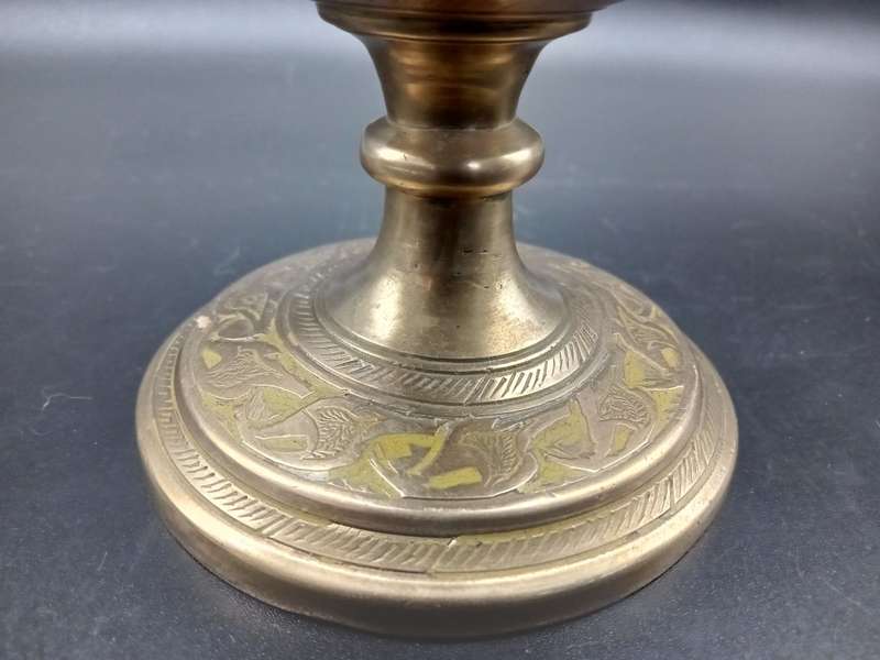 Vintage! Hand Etched Brass Bud Vase.