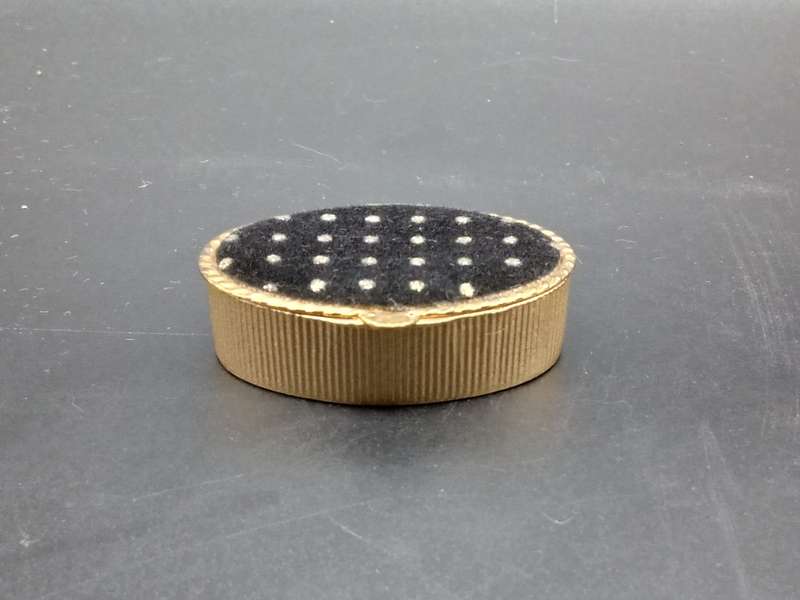 Vintage! Hinged Gold Toned Metal Trinket Pill Box.