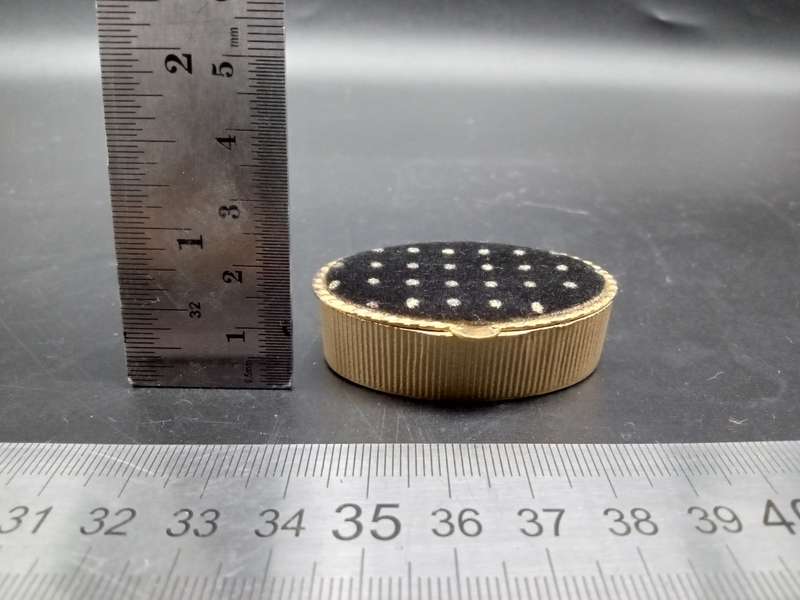 Vintage! Hinged Gold Toned Metal Trinket Pill Box.