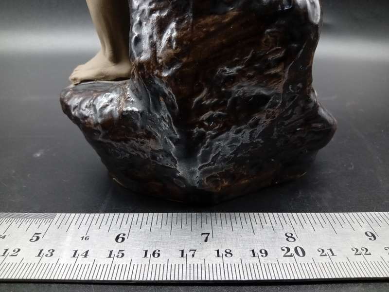 Vintage! Large Shiwan Chinese Mudman Figurine Fisherman.