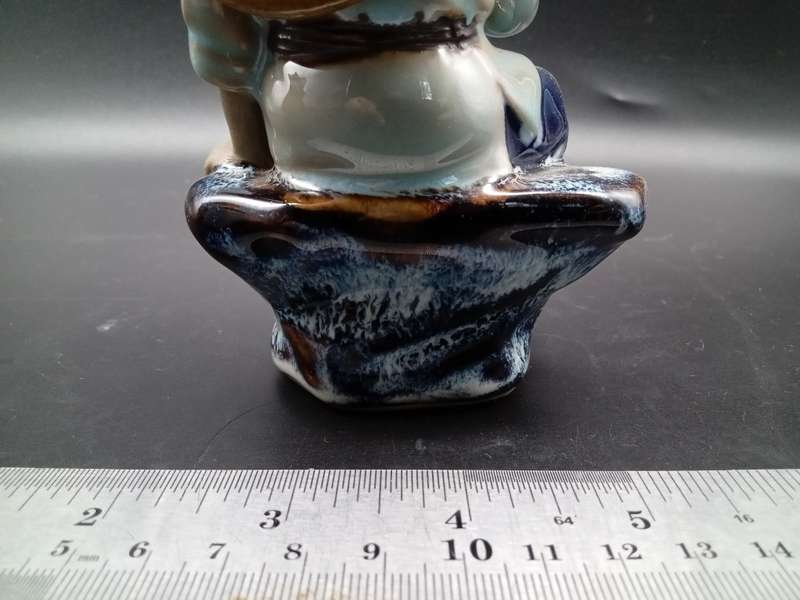 Vintage! Shiwan Chinese Mudman Figurine Fisherman.