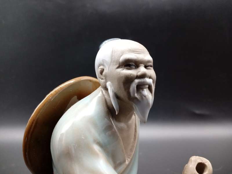 Vintage! Shiwan Chinese Mudman Figurine Fisherman.