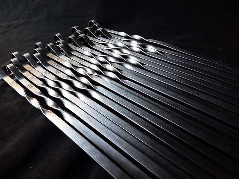 ECK Stainless Steel 50cm Kebab Skewers  for Braai & Grill (Pack of 20)