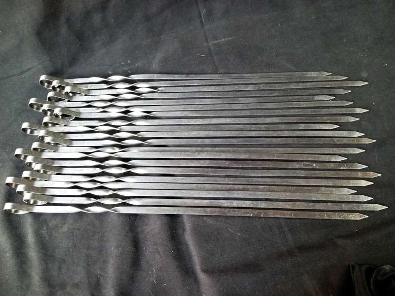 ECK Stainless Steel 50cm Kebab Skewers  for Braai & Grill (Pack of 20)