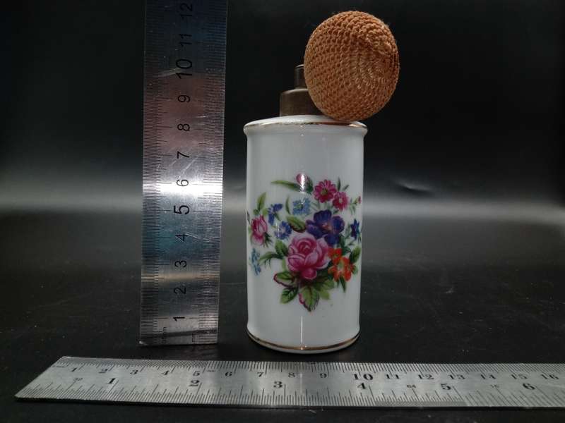 Vintage! Atomizer  - Porcelain - Perfume Bottle - Hand Painted - Floral design
