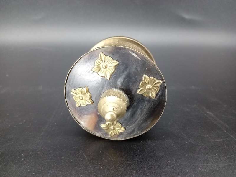 Vintage! Brass and Horn - Lidded Trinket / Tobacco Jar- Embossed Elephant design