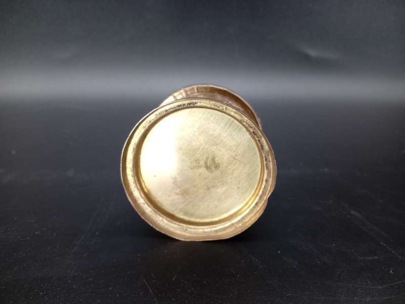 Vintage! Brass and Horn - Lidded Trinket / Tobacco Jar- Embossed Elephant design