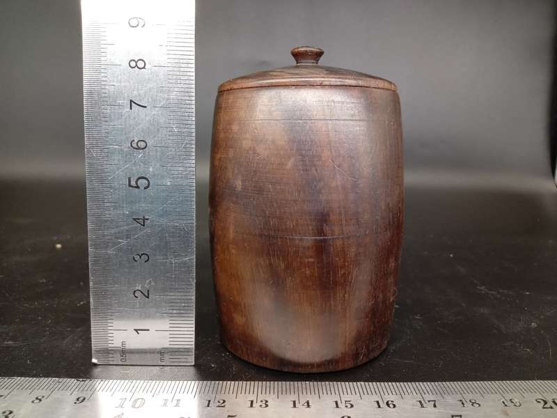 Vintage! Turned wood - Lidded Canister / Jar- Treenware