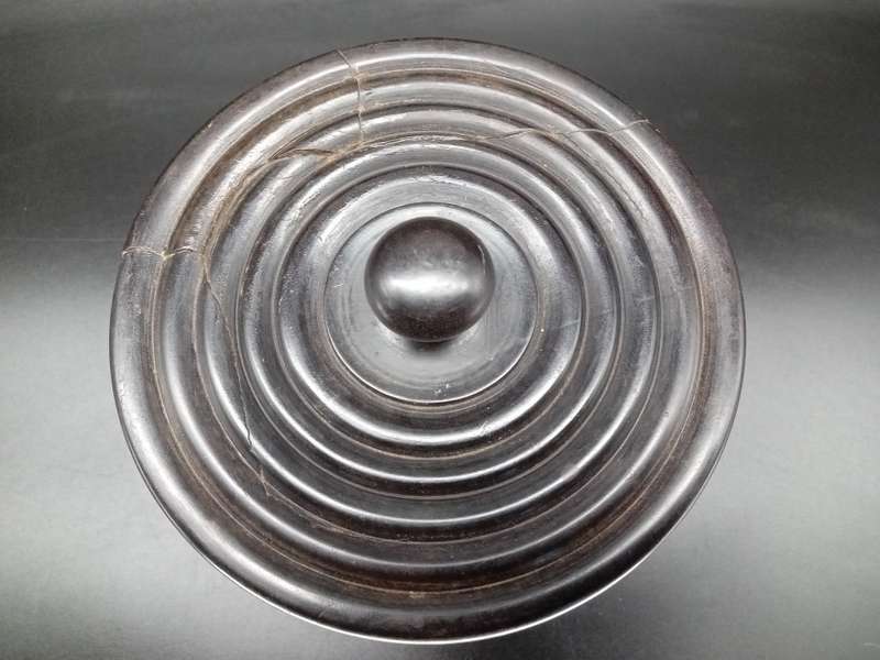 Vintage! Scalloped Turned wood - Lidded Canister / Jar- Treenware