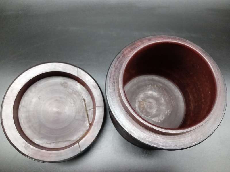 Vintage! Scalloped Turned wood - Lidded Canister / Jar- Treenware