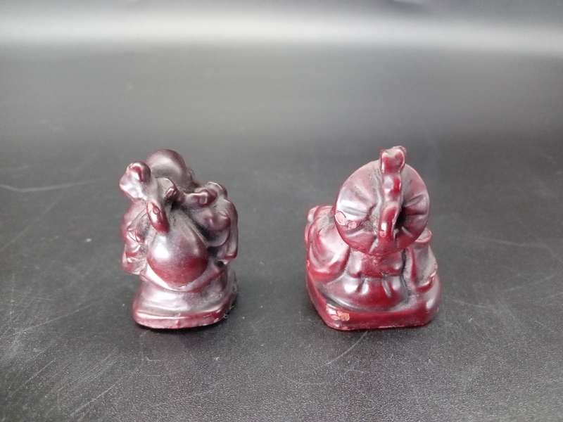 Vintage! Set of 2 Mini Buddha Figurines - Health and Travel Buddha