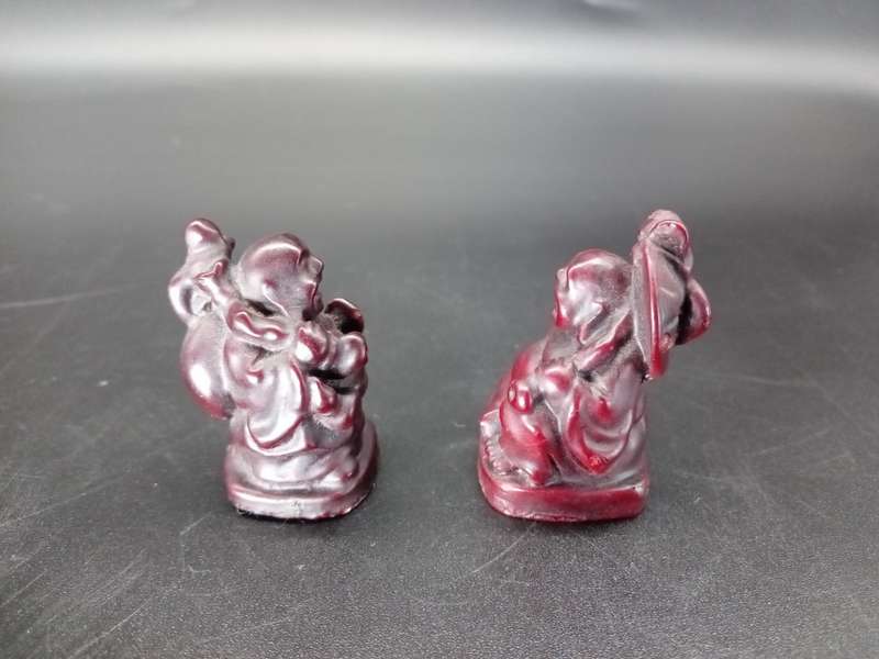 Vintage! Set of 2 Mini Buddha Figurines - Health and Travel Buddha