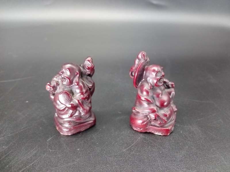 Vintage! Set of 2 Mini Buddha Figurines - Health and Travel Buddha