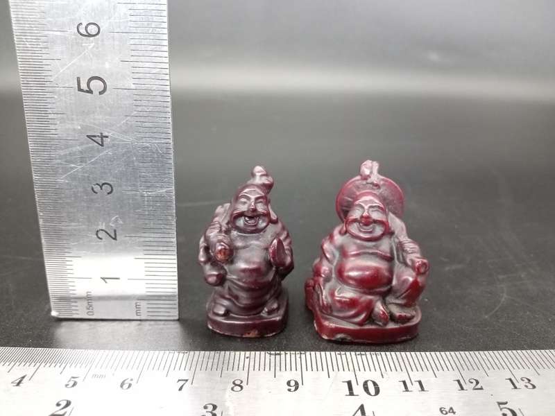 Vintage! Set of 2 Mini Buddha Figurines - Health and Travel Buddha