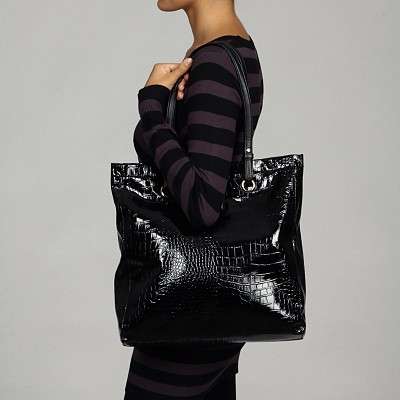 Nine West Embossed Patent Tote (Black)