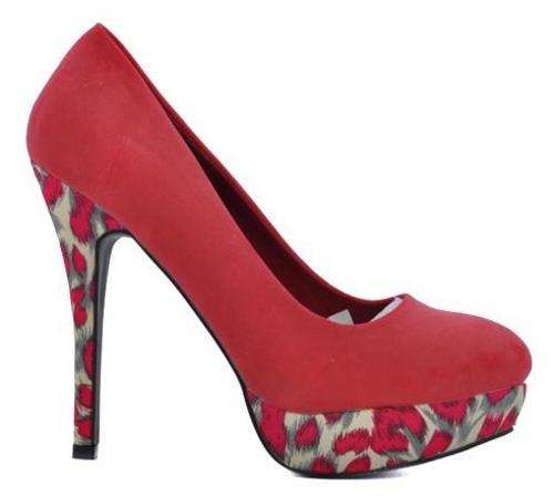 PLUM Delicious Platform Pumps with Leopard Trimming