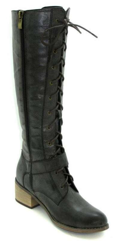 PLUM Delicious Rider Boots - Black & Taupe