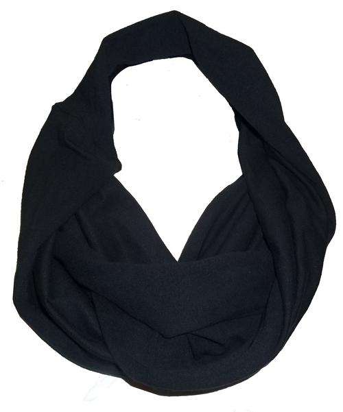 Black Cotton Stretch Snood