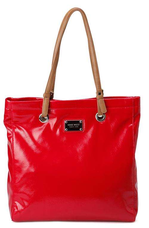 Nine West Tote Em Red Patent Tote