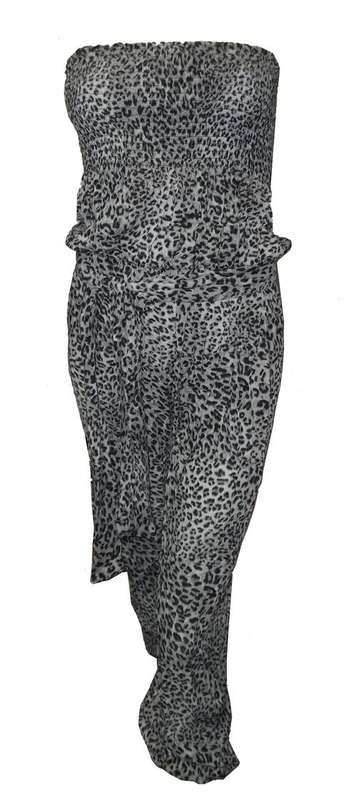 Inwear Strapless Leopard Print Jumpsuit (Size 30)