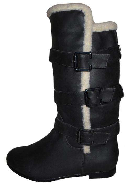 Mid Calf Buckle Boots